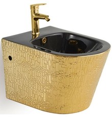 Биде Vincea Q-Line VB1-11G1B подвесное Черный Золотой