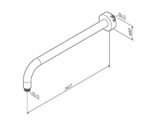 Кронштейн для верхнего душа AM.PM F0522701 Черный матовый