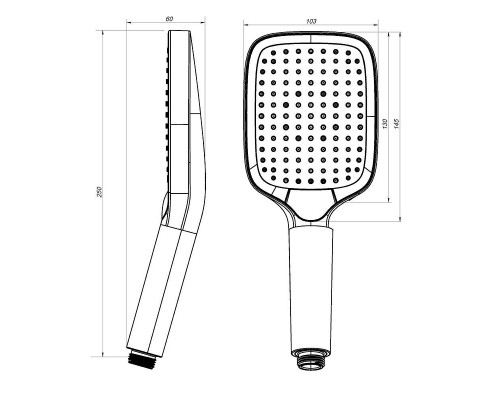 Ручной душ AM.PM Func F028F022 цвет Черный матовый
