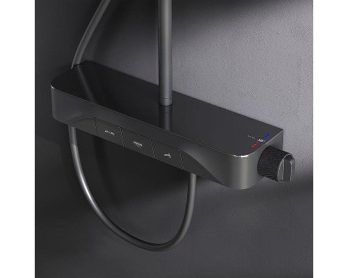 Душевая система AM.PM Func F078F222 с термостатом Черная матовая