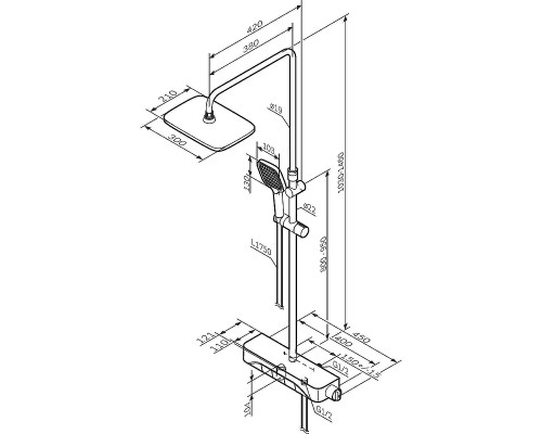 Душевая система AM.PM Func F078F722 Черная матовая