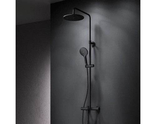 Душевая система AM.PM Like F0780522 с термостатом Черная матовая