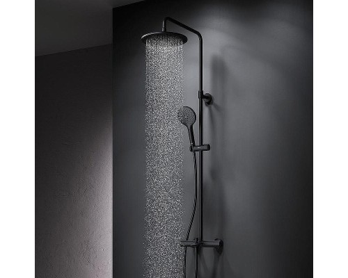 Душевая система AM.PM Like F0780522 с термостатом Черная матовая
