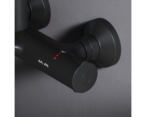 Душевая система AM.PM Like F0780522 с термостатом Черная матовая