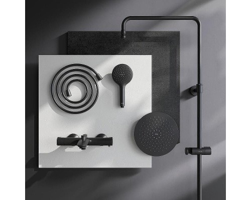 Душевая система AM.PM Like F0780522 с термостатом Черная матовая