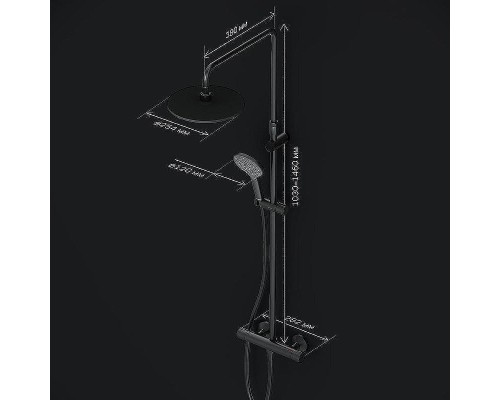 Душевая система AM.PM Like F0780422 с термостатом Черная матовая