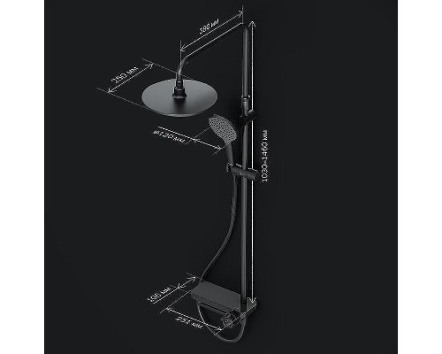 Душевая система AM.PM Like F0780722 Черная матовая