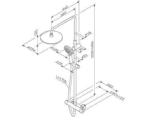 Душевая система AM.PM Like F0780464 с термостатом Хром