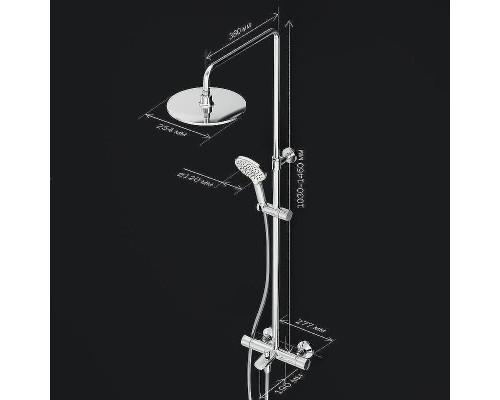 Душевая система AM.PM Like F0780564 с термостатом Хром