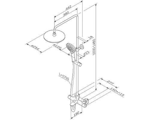 Душевая система AM.PM Like F0780564 с термостатом Хром