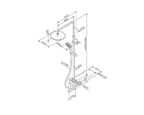 Душевая система AM.PM Like F0780964 Хром