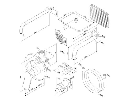 Душевая система AM.PM X-Joy FB85A3RH42 цвет Черный матовый