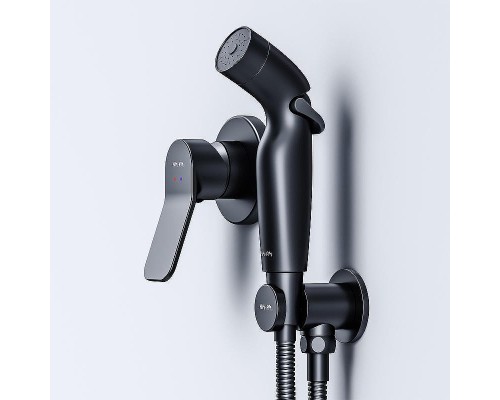 Гигиенический душ со смесителем AM.PM X-Joy F40H85A22 Черный матовый