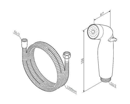 Гигиенический душ со смесителем AM.PM X-Joy F40H85A22 Черный матовый