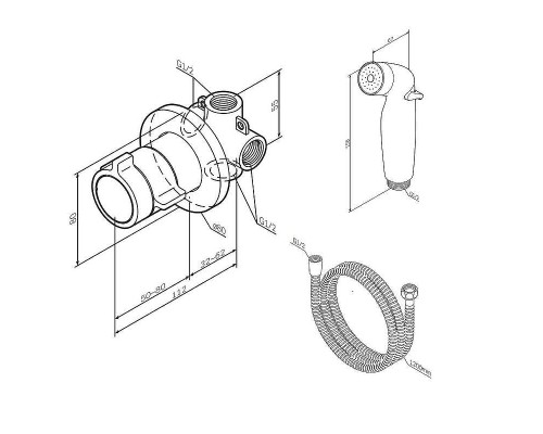 Гигиенический душ со смесителем AM.PM X-Joy F0H85A400 с термостатом Хром