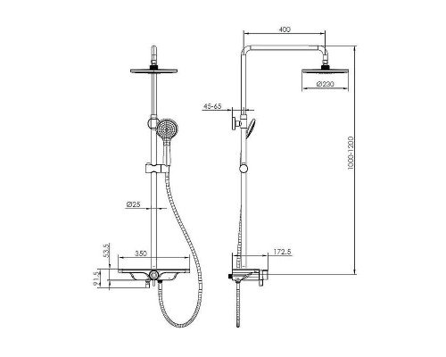 Душевая система AQUAme AQM8002CR Хром