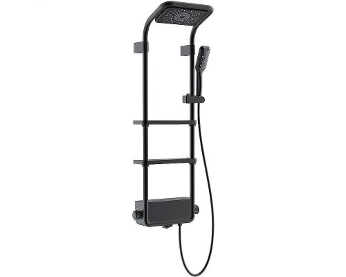 Душевая система AQUAme AQM8003B с термостатом Черная матовая