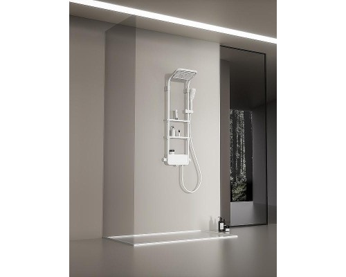 Душевая система AQUAme AQM8003W с термостатом Белая матовая
