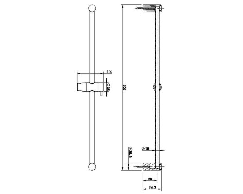 Душевая штанга AQUAme AQM8202B Черная