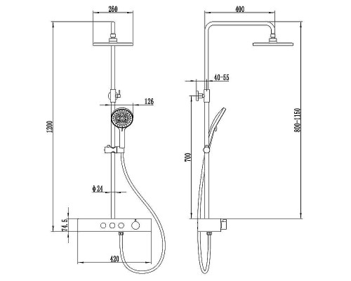Душевая система AQUAme AQM8009CR Хром
