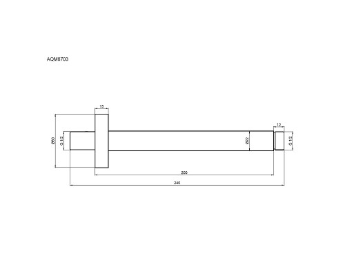 Кронштейн для верхнего душа AQUAme AQM8703MB цвет Черный матовый