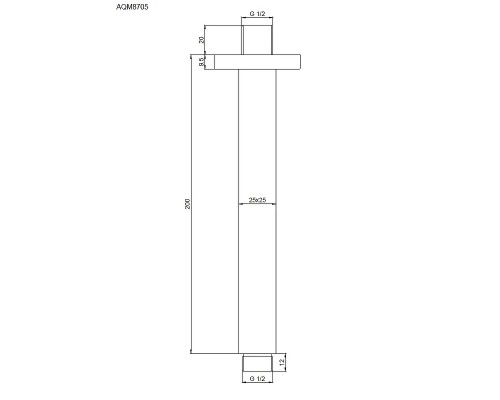 Кронштейн для верхнего душа AQUAme AQM8705MB цвет Черный матовый