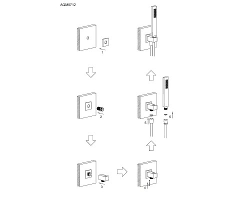 Душевой гарнитур AQUAme Savona AQM8712CR цвет Хром