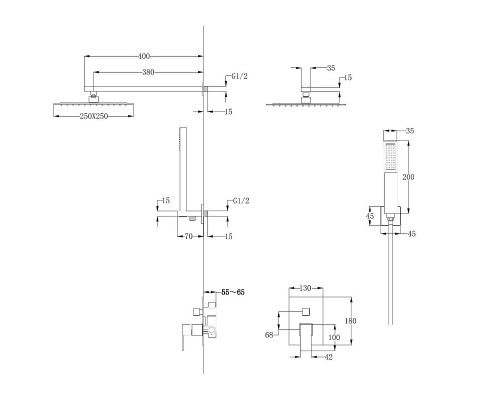 Душевая система Abber Daheim AF8219G Золото матовое