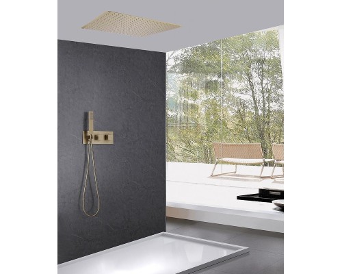Душевая система Abber Daheim AF8255G с термостатом Золото матовое