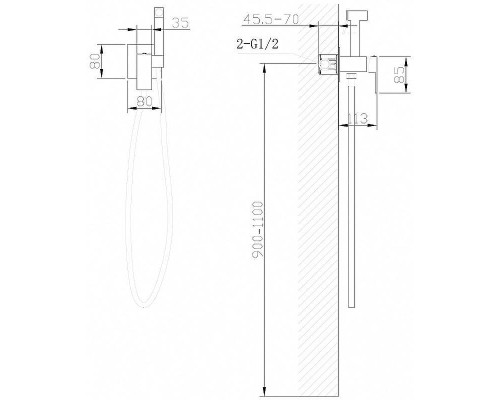 Гигиенический душ со смесителем Abber Daheim AF8226NG Никель