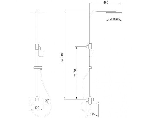 Душевая система Abber Daheim AF8216BL цвет Черный матовый