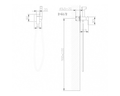 Гигиенический душ со смесителем Abber Daheim AF8226SP цвет Сатин