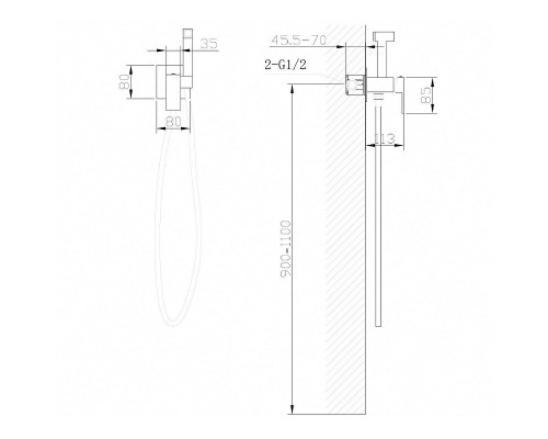 Гигиенический душ со смесителем Abber Daheim AF8226W цвет Белый матовый