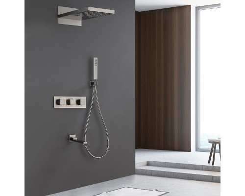 Душевая система Abber Daheim AF8253SP с термостатом цвет Сатин