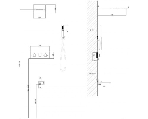 Душевая система Abber Daheim AF8253SP с термостатом цвет Сатин