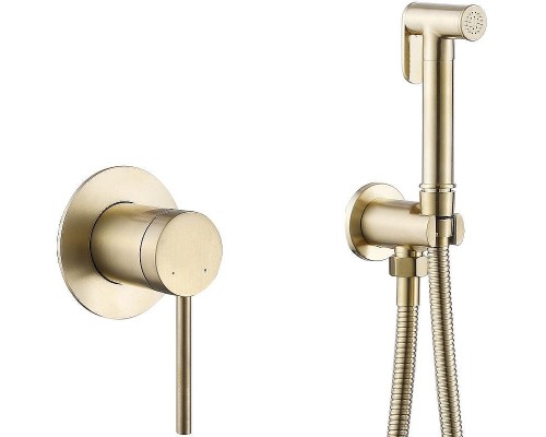 Гигиенический душ со смесителем Abber Emotion AF8825G Золото матовое