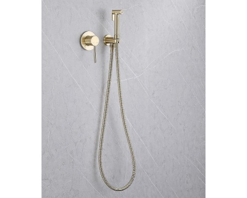 Гигиенический душ со смесителем Abber Emotion AF8825G Золото матовое