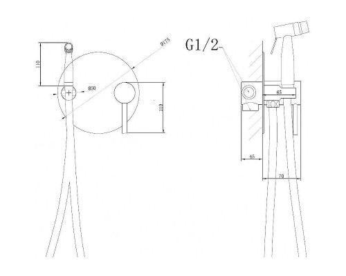 Гигиенический душ со смесителем Abber Emotion AF8826NG Никель