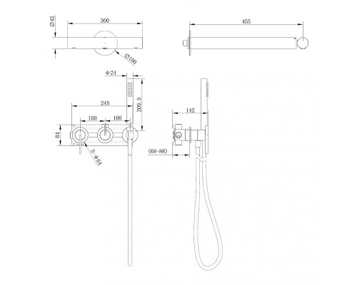 Душевая система Abber Perfekte 316 AF8A18BST цвет Сталь брашированная
