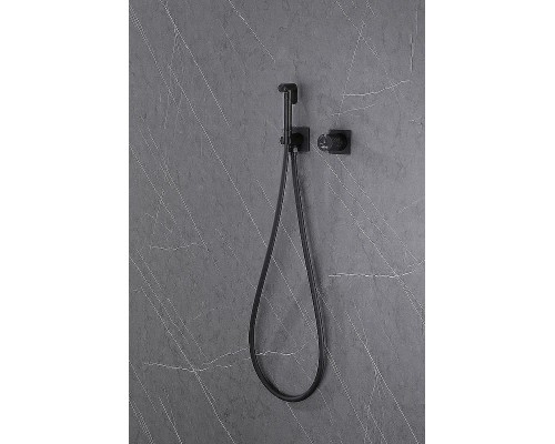 Гигиенический душ со смесителем Abber Rund AF8725B Черный матовый