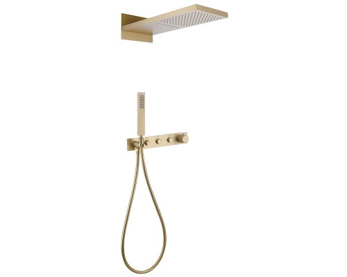 Душевая система Abber Rund AF8752G с термостатом Золото матовое
