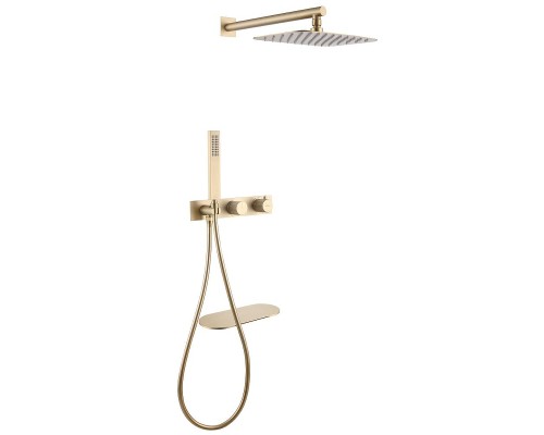 Душевая система Abber Rund AF8750G с термостатом Золото матовое