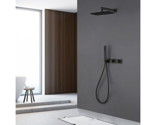 Душевая система Abber Rund AF8718B цвет Черный матовый