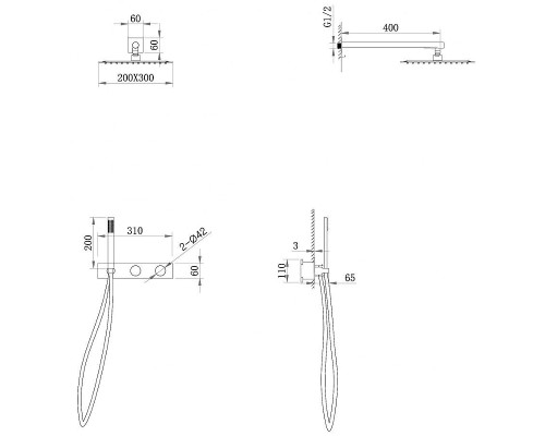 Душевая система Abber Rund AF8718B цвет Черный матовый