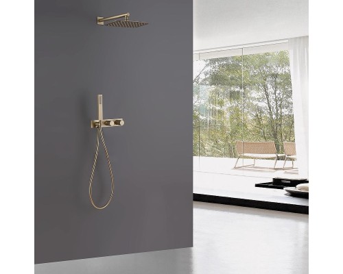 Душевая система Abber Rund AF8718G цвет Золото матовое