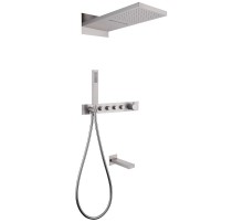 Душевая система Abber AF8753SP с термостатом цвет Сатин