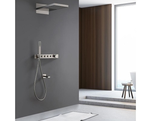 Душевая система Abber AF8753SP с термостатом цвет Сатин