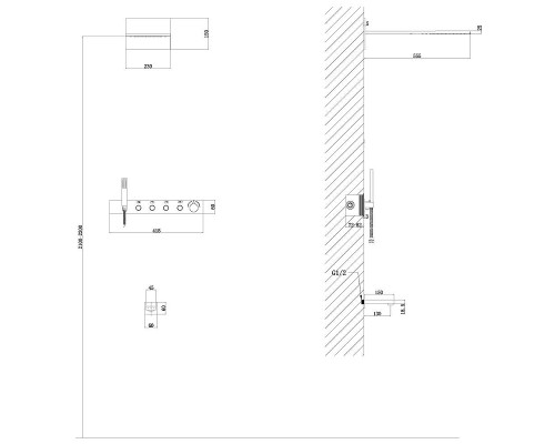 Душевая система Abber AF8753SP с термостатом цвет Сатин