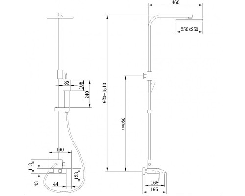 Душевая система Abber Wasserfall AF8616L цвет Хром