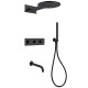 Душевая система Abber Wasser Kreis AF8150B с термостатом Черная матовая